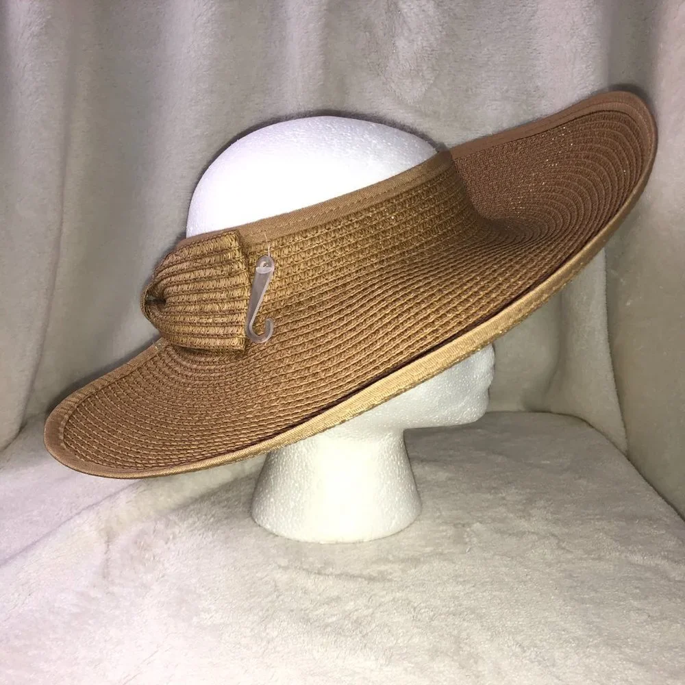 Falls Creek‎ Floppy Straw Hat Beige Tan OSFA